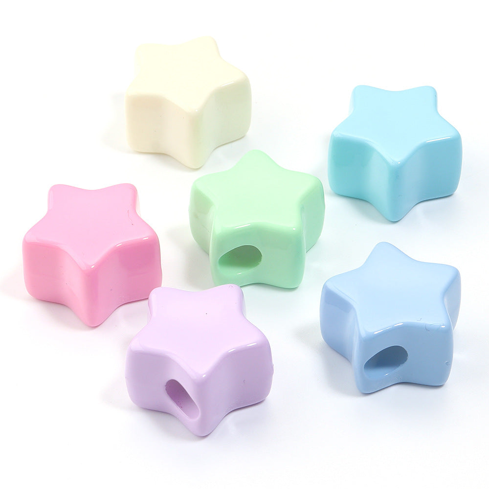 Wholesale 6pcs Acrylic Macaron Color Peach Heart DIY Beads