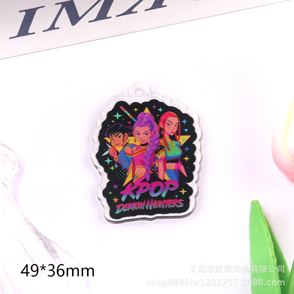 Wholesale 10pcs/ pack Cartoon Girl Cute Pendant Acrylic DIY Accessories