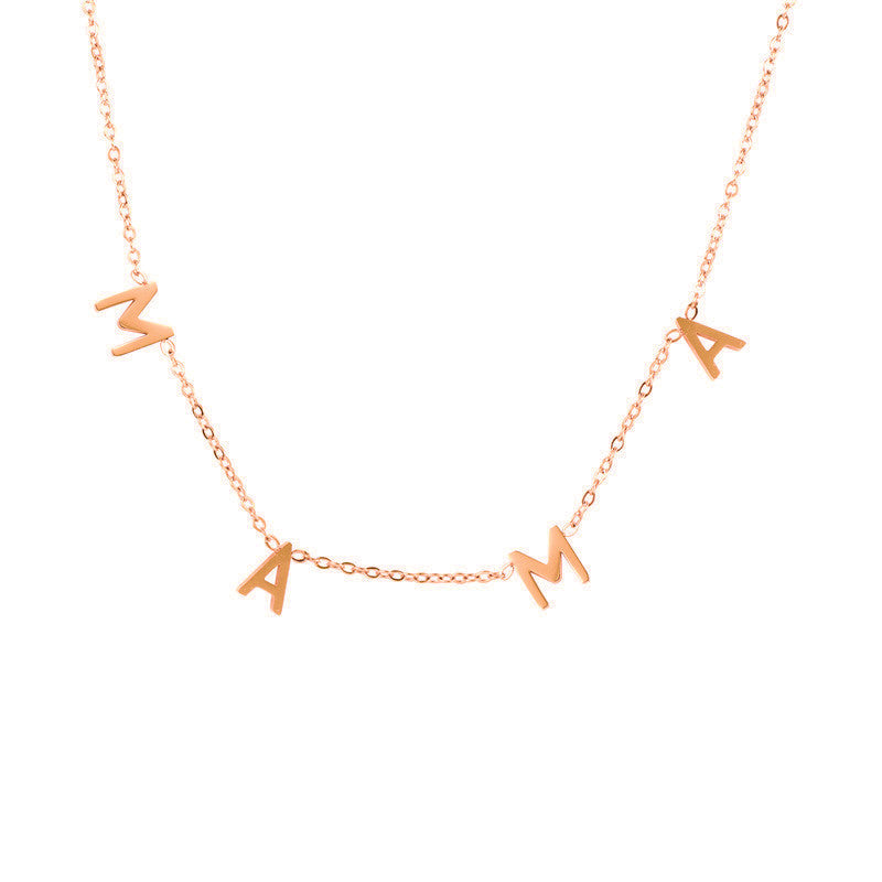 Wholesale MAMA Stainless Steel Titanium Steel Necklace