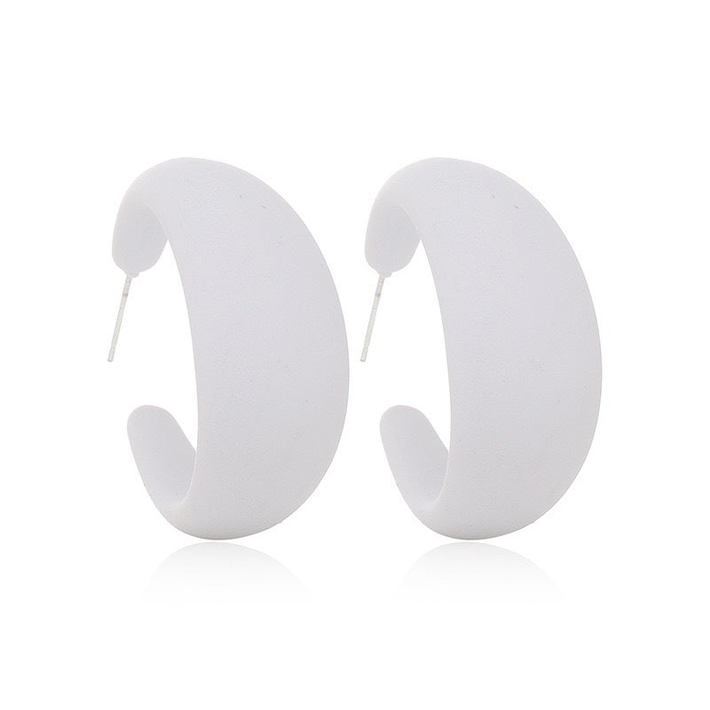 Wholesale 925 Silver Needle Candy Color C Shape Acrylic Stud Earrings