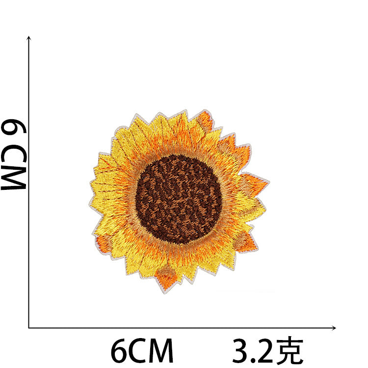 Wholesale Bee Embroidery Cloth Patch Cartoon Computer Embroidery Logo Sunflower Patch