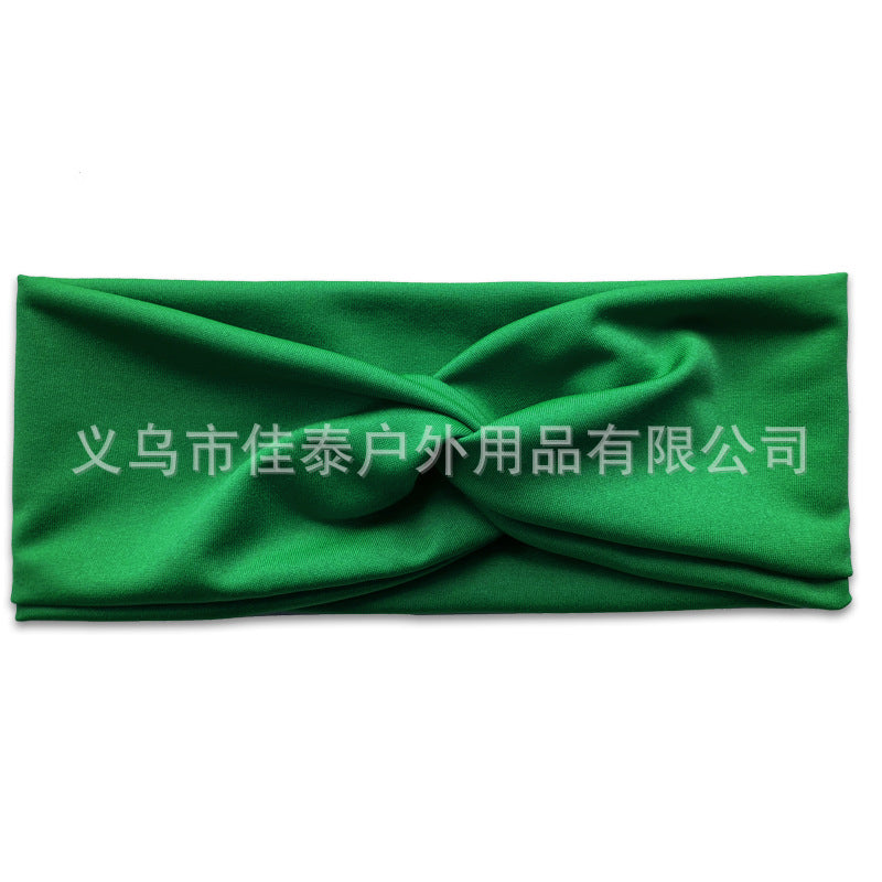 Wholesale Women's Solid Color Cross Hair Band Elastic Wide-brimmed Hair Band Exercise Running Sweat-absorbent Headband