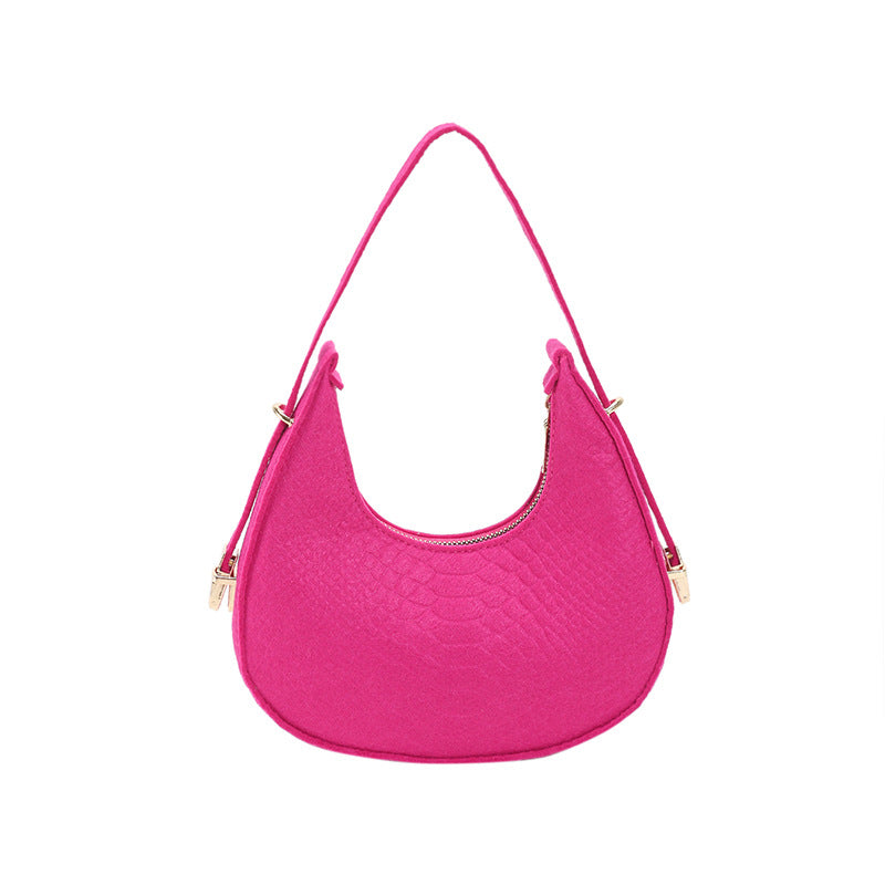 Wholesale Solid Color Plaid Underarm Shoulder Bag Handbag