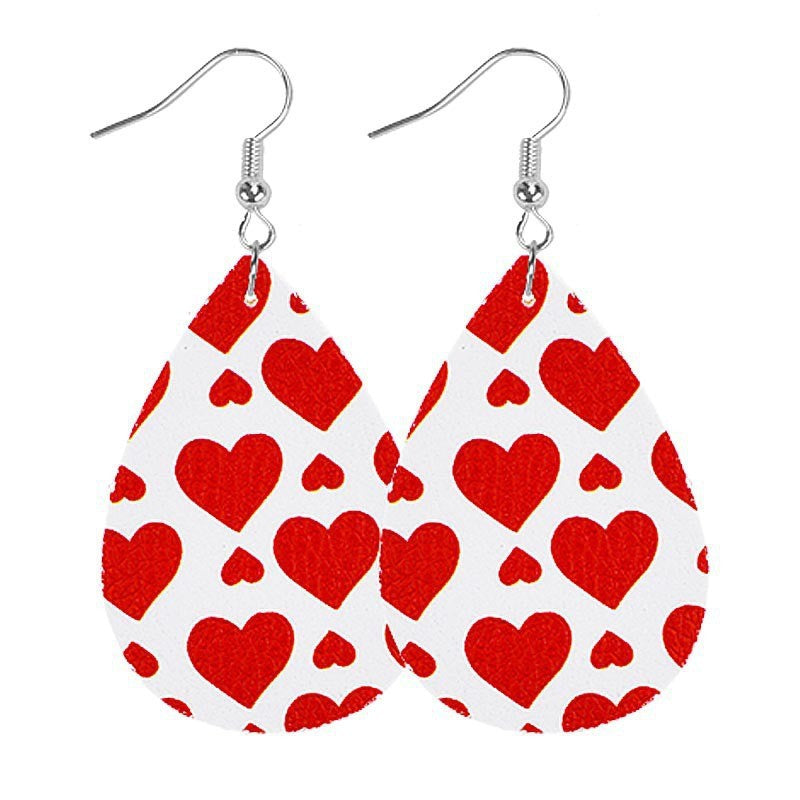 Wholesale Water droplet shaped heart-shaped red lip cute Valentine' s Day acrylic earrings