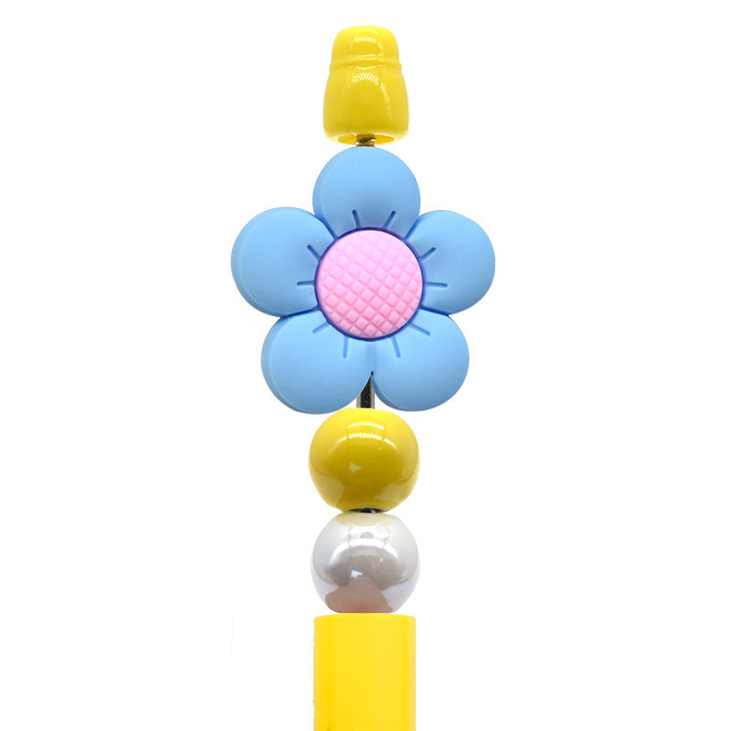Wholesale Random100pcs Ballpoint Pen Beaded Accessories Cute Flowers Pvc Burnt Beads
