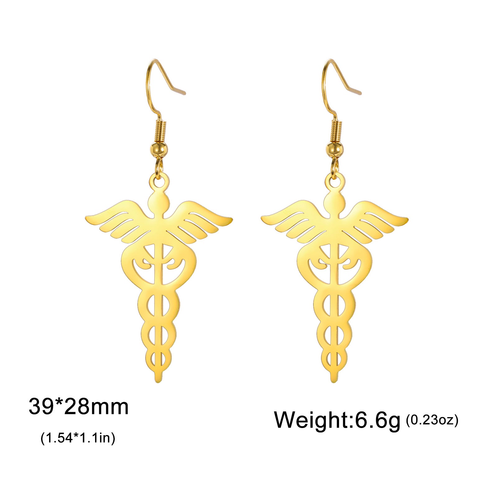 Wholesale Vintage ear hook 304 stainless steel scepter pendant earrings