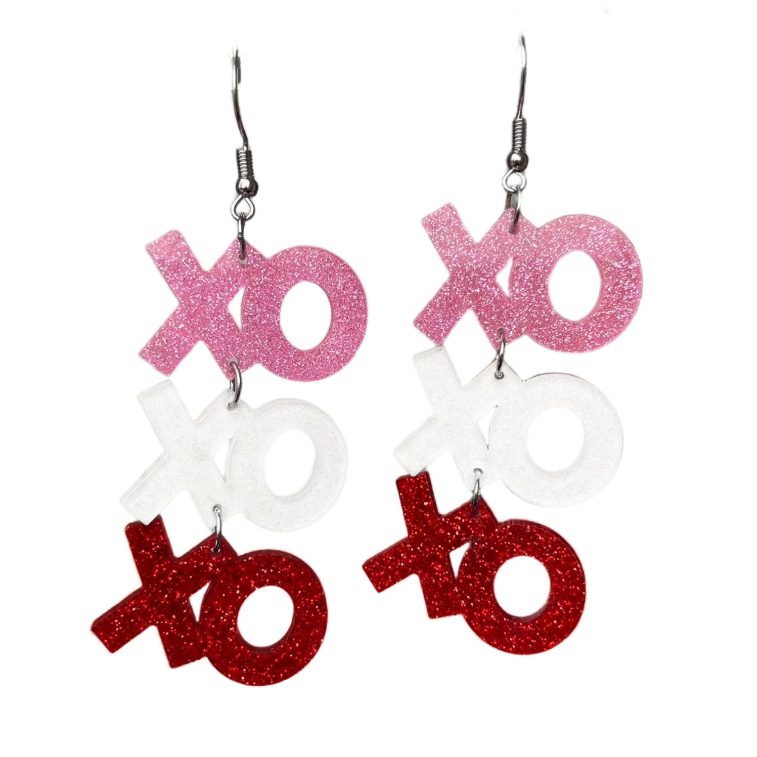 Wholesale Hollow Lips XOXO English Letter Valentine' s Day Acrylic Earrings