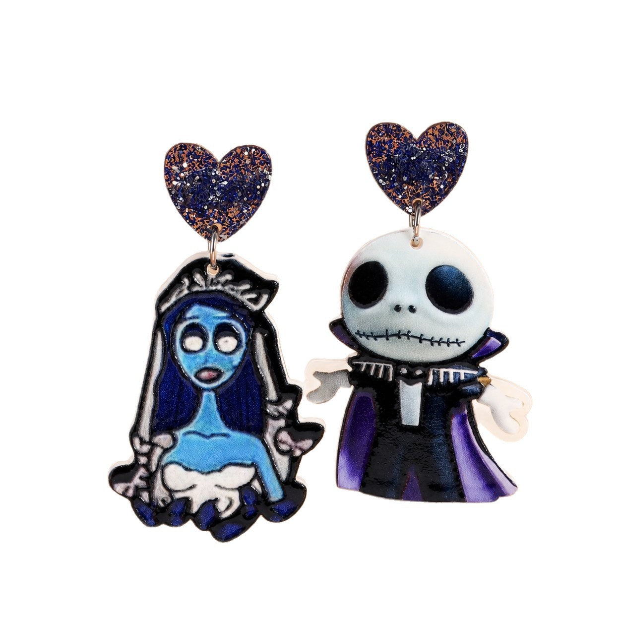 Wholesale Trendy  Zombie Ghost Irregular Earrings Alloy Rhinestone Party Jewelry Accessory