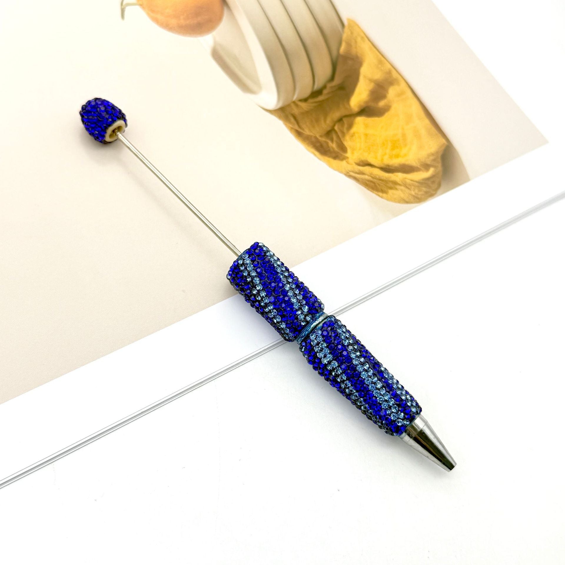 Wholesale Zebra Stripe Pattern Fully Encrusted with Rhinestones Fancy Beadable Pens