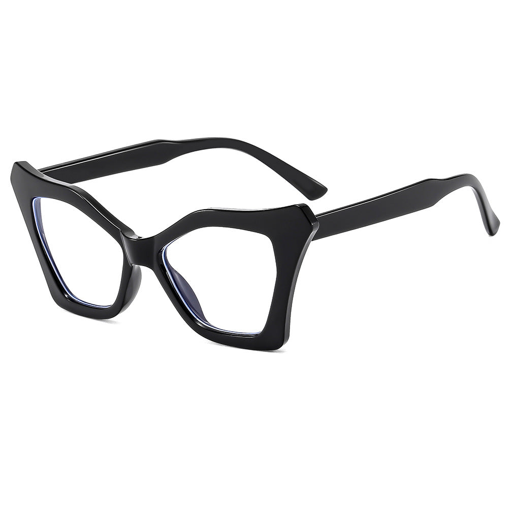 Wholesale Large Black Frame Cat-eye Blue Light Blocking Plain Glasses