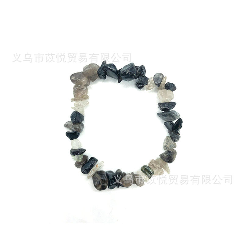 Wholesale 5pcs natural crystal gravel elastic bracelet colorful gravel bracelet