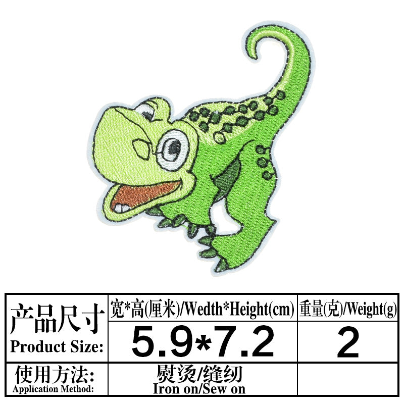 Wholesale Trendy Dinosaur Embroidered Twill Patch T Rex Sew On Applique For Clothing Towels DIY Craft Gift