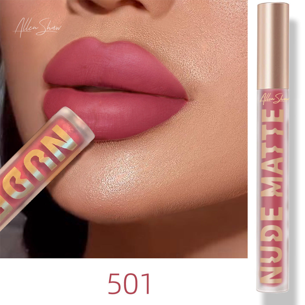 Wholesale Allen Shaw Matte Matte Liquid Lip Gloss Lip Gloss Colorfast Lip Gloss