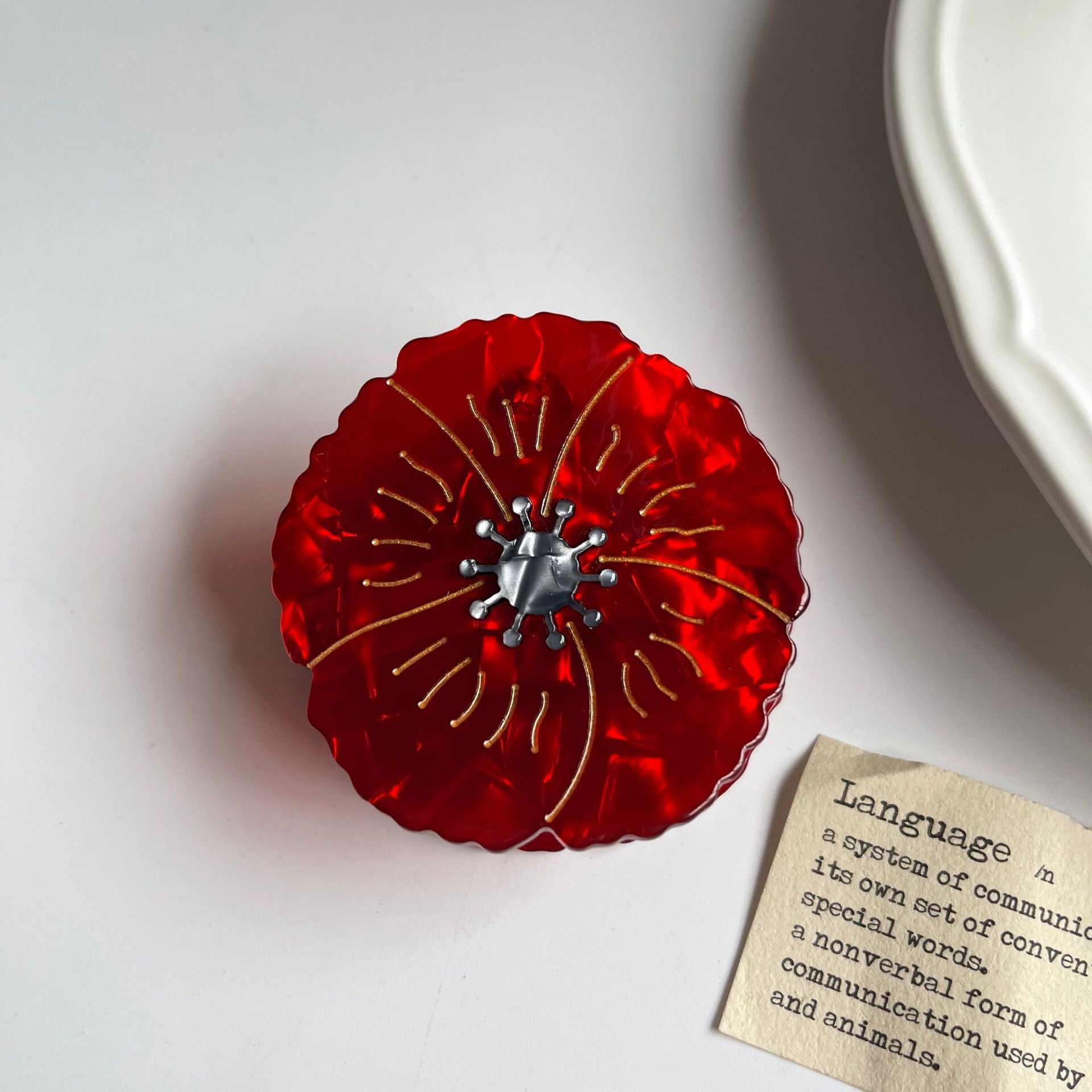 Wholesale Palm Smiley Bouquet Acetate Hairpin