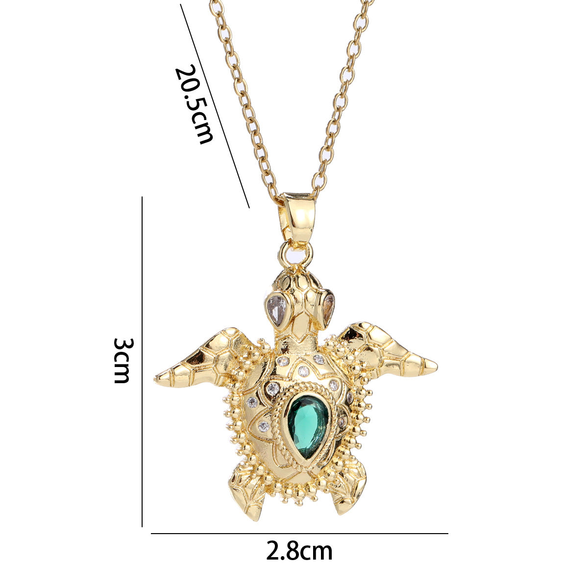 Wholesale Personality Fashion Inlaid with Colorful Zircon Marine Animal Turtle Crab Necklace