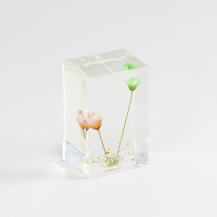 Wholesale 6pcs Creative Dripping Dried Flower Specimen Resin Ornaments