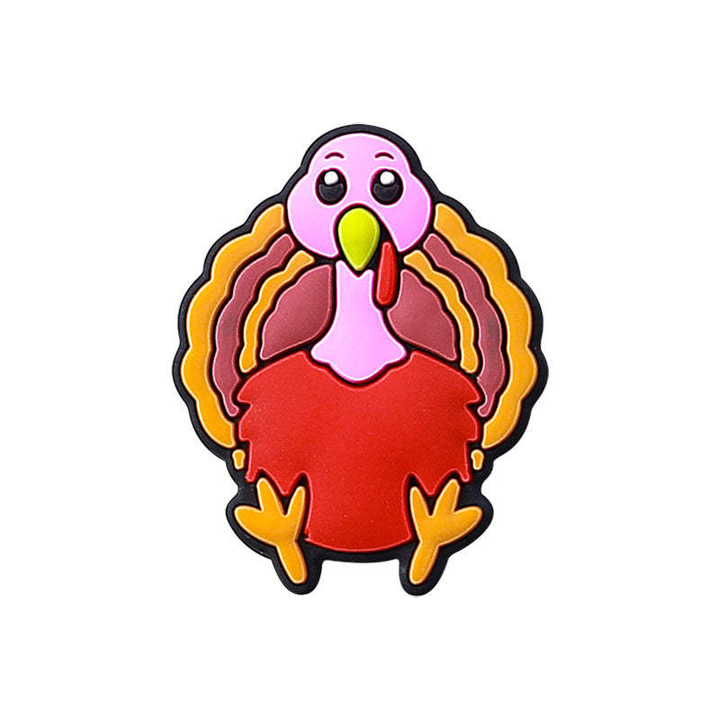 Wholesale 20pcs Thanksgiving Cartoon Turkey Food Grade Silicone Beads