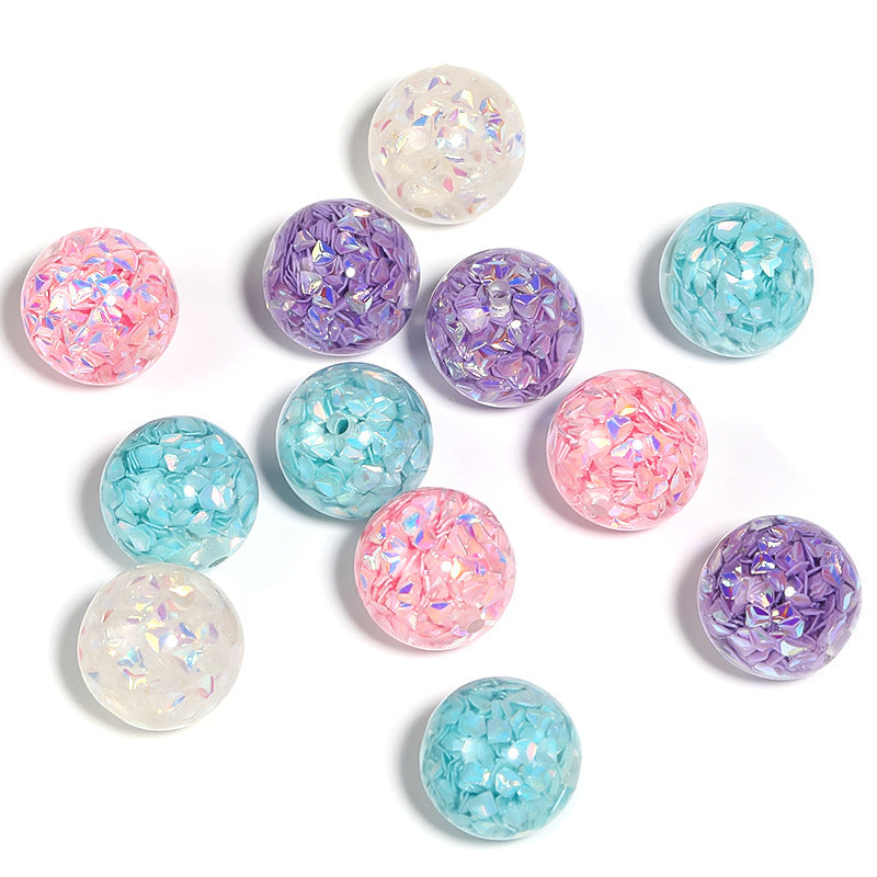 Wholesale 25pcs 20mm Colored Diamond Sequins Resin DIY Loose Beads