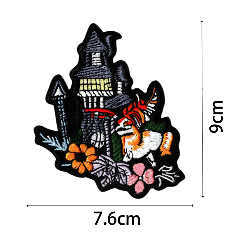 Wholesale Halloween Hot Melt Adhesive Patch with Pumpkin Bat Embroidery Decoration FS