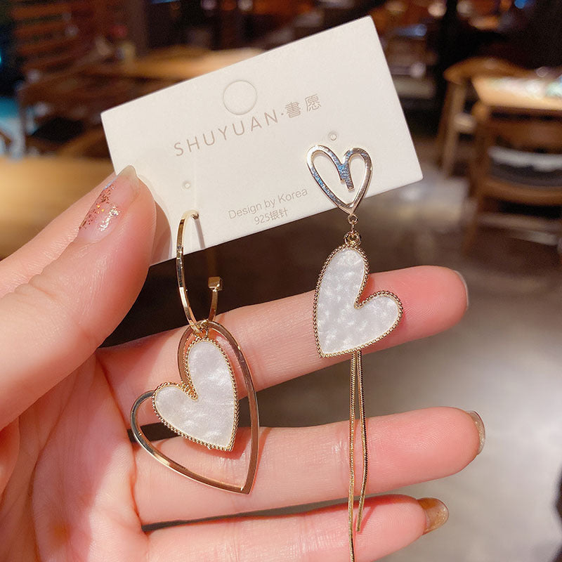 Wholesale Alloy Heart-shaped Long Earrings