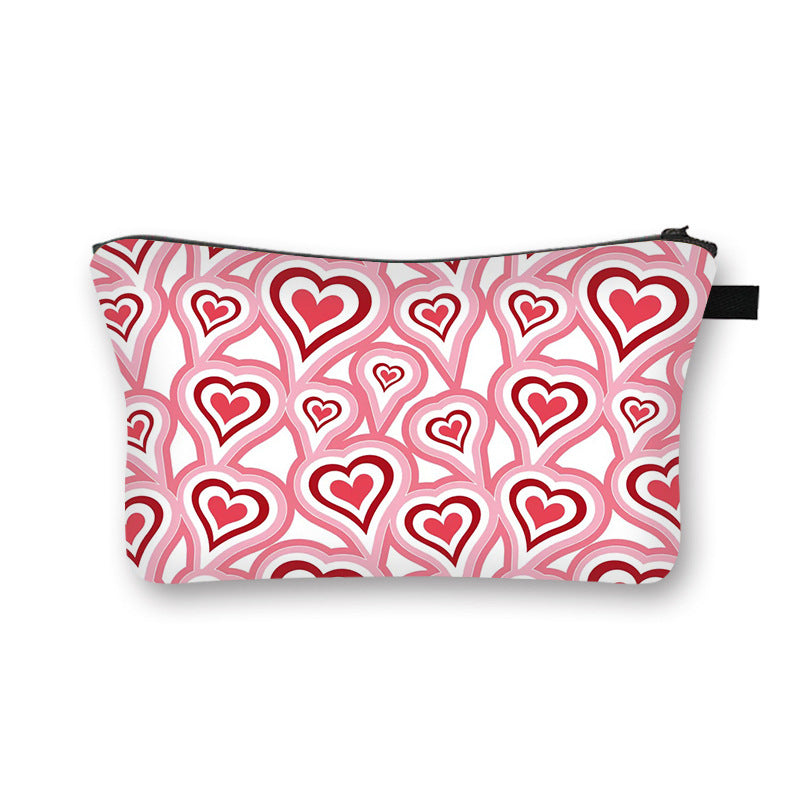Wholesale new valentine's day love sweet breathable girl makeup bag student storage bag cartoon makeup portable