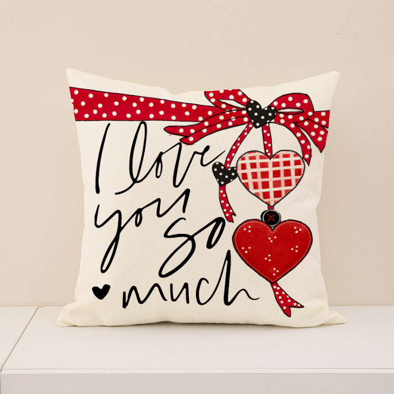 Wholesale Valentine' s Day Heart Case Love Letter Print  Waist Pillowcase