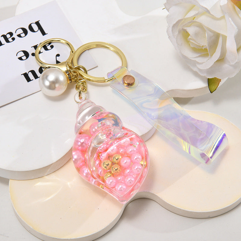 Wholesale Pearl Small Conch Keychain Acrylic