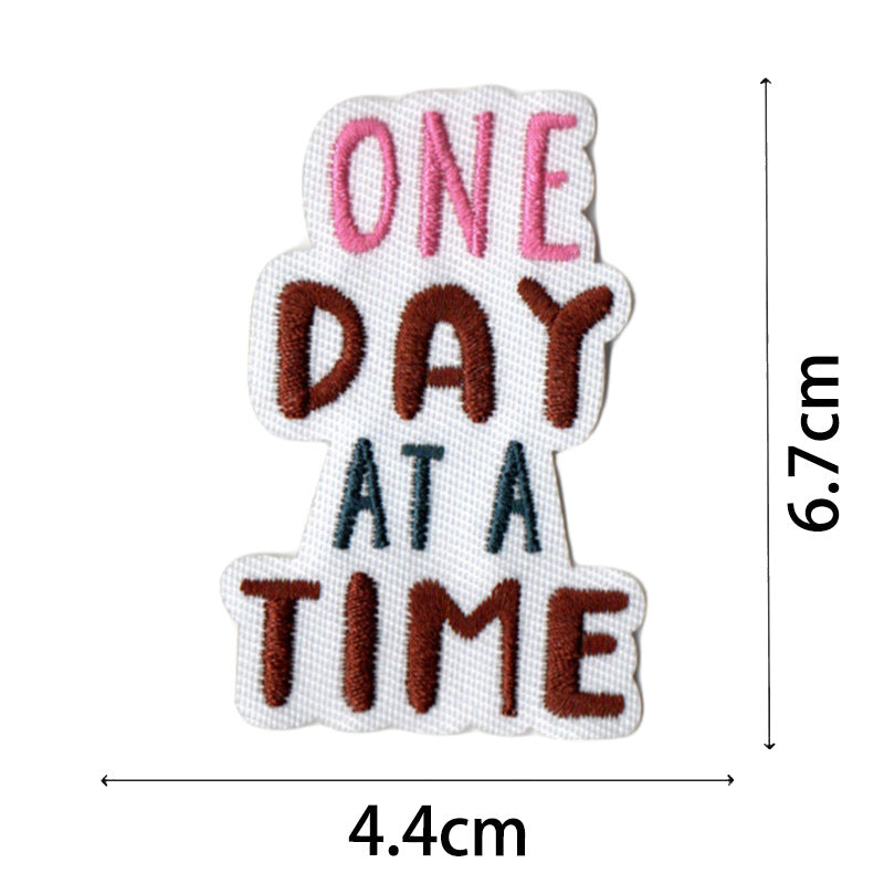 Wholesale Bohemian embroidered fabric patch with positive energy quotes for bags  DIY Patches