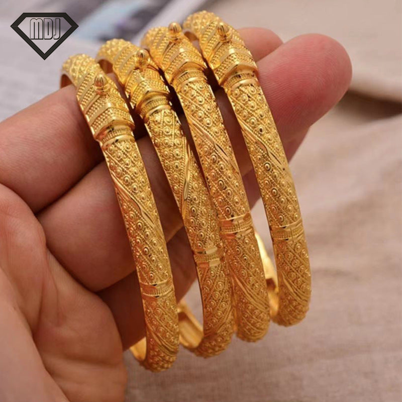 Wholesale Local tyrants gold buckle open gold exquisite carving craft bracelet
