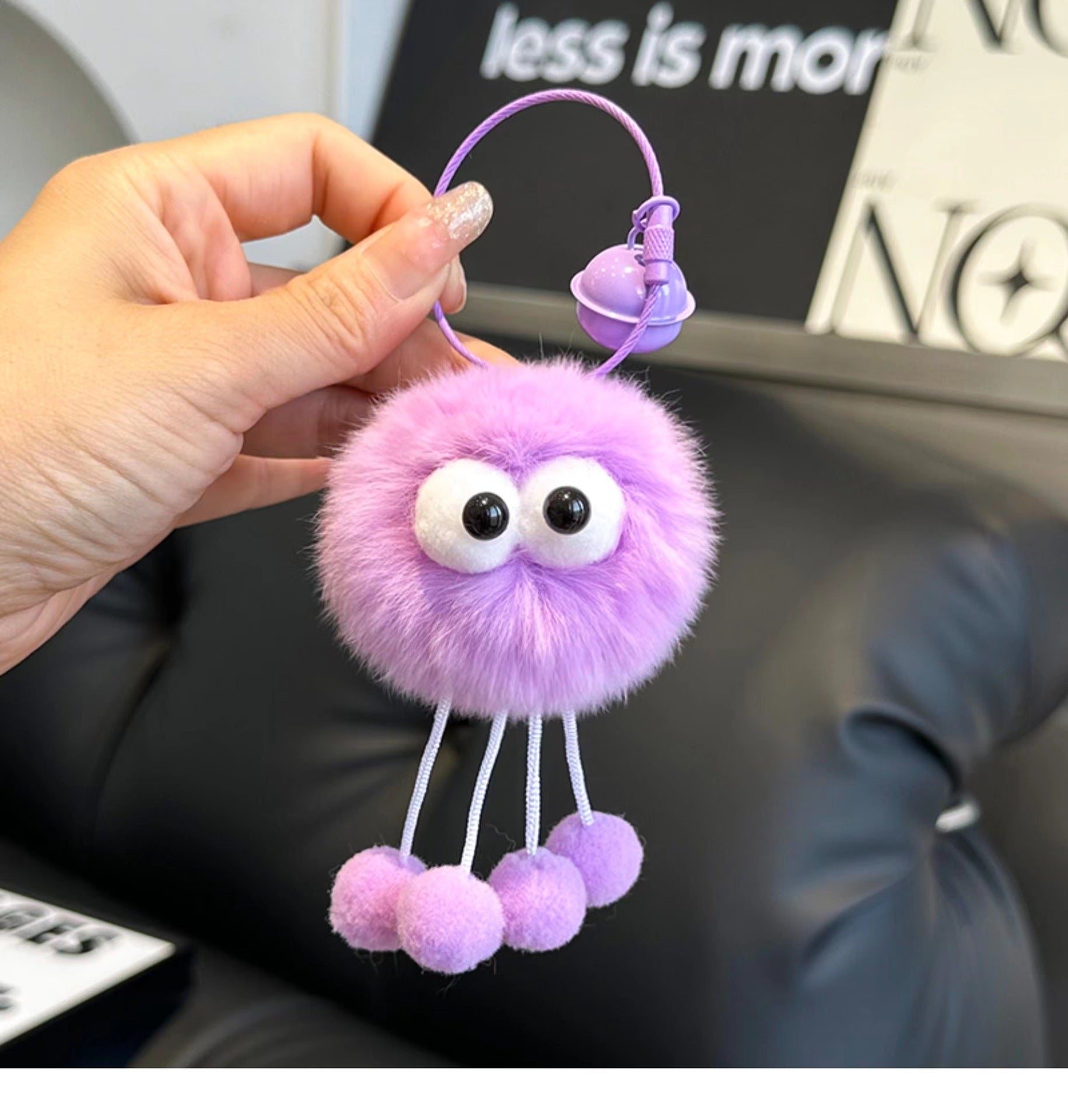 Wholesale Colorful Plush Pom Keychain