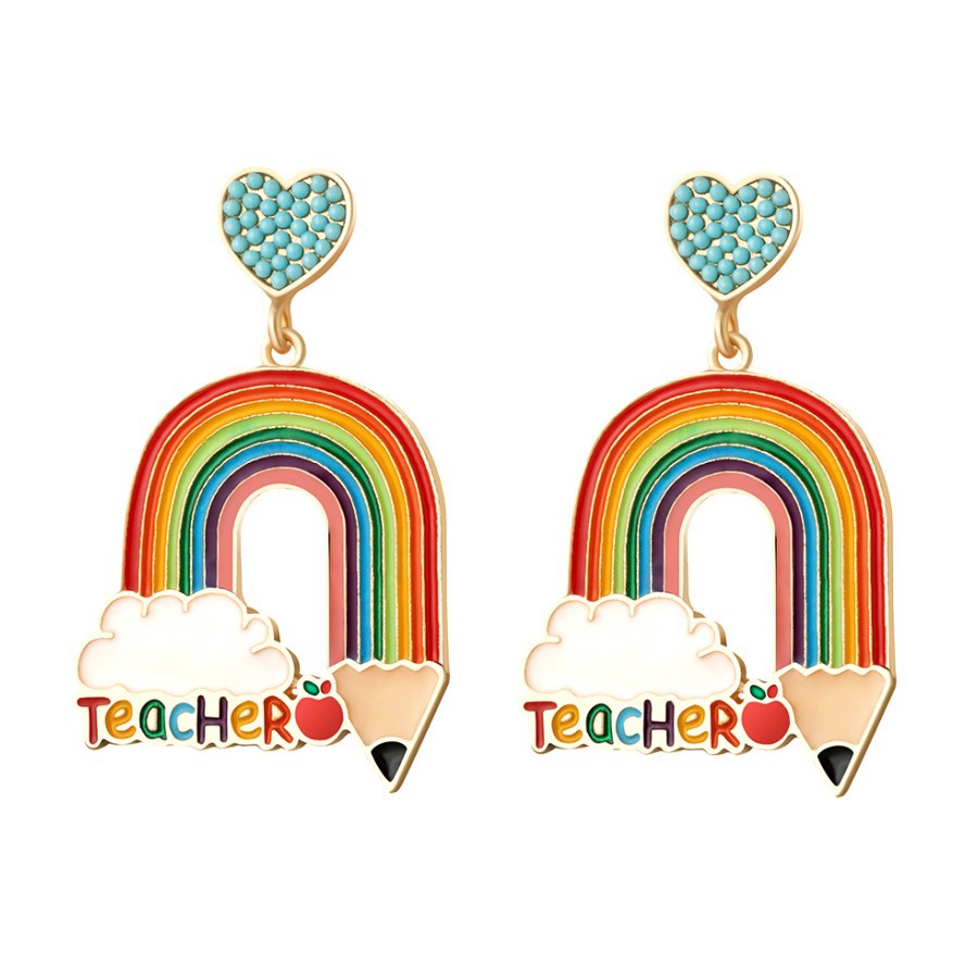 Wholesale Candy Rice Ball Teacher's Day Apple Earrings