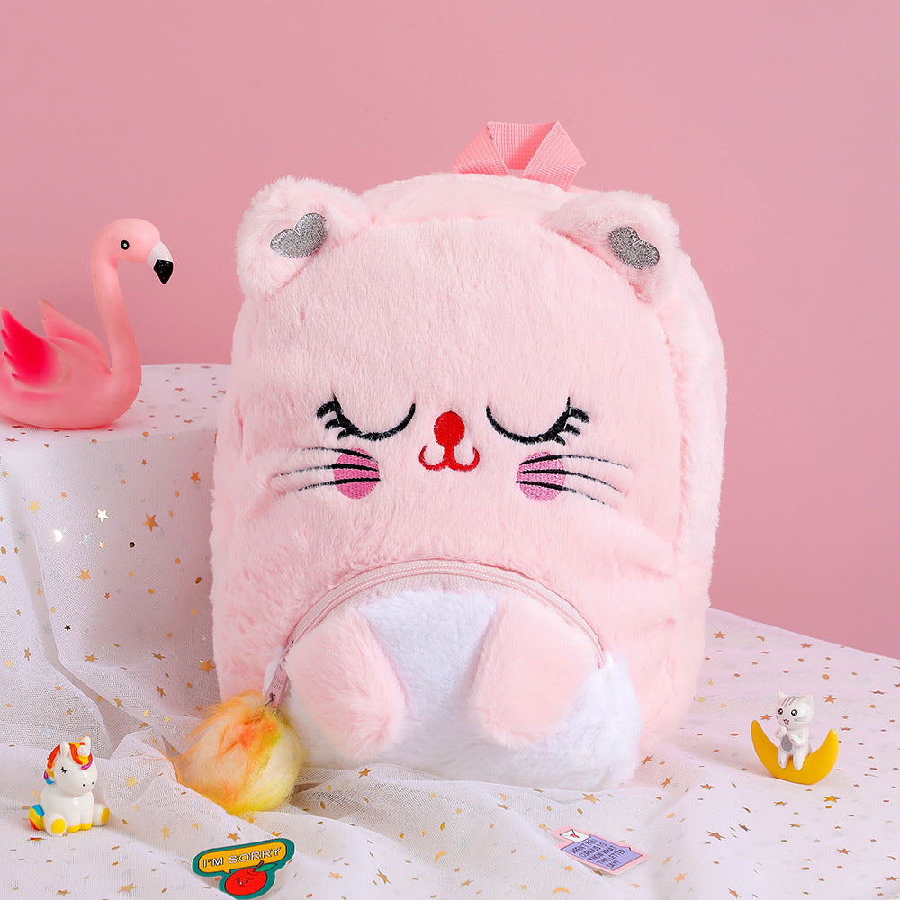 Wholesale Cartoon Plush Big Eyes Cat Children's Backpack