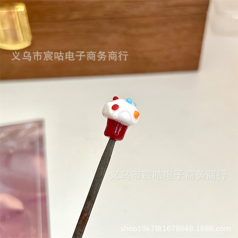 Wholesale 10pcs Colorful small mushroom-shaped glass beads