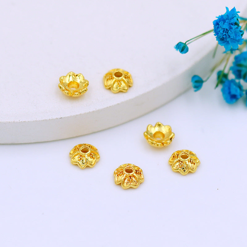 Wholesale of 100PCS/PACK Color 18K 14K Gold-plated Hollow Alloy Flower Holders