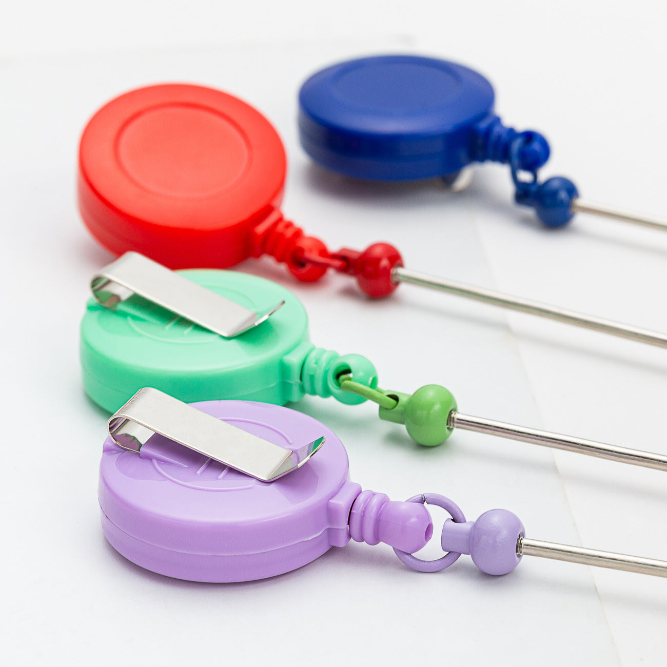 Wholesale 500pcs Badge Reels DIY Beadable Bar Retractable Keychain