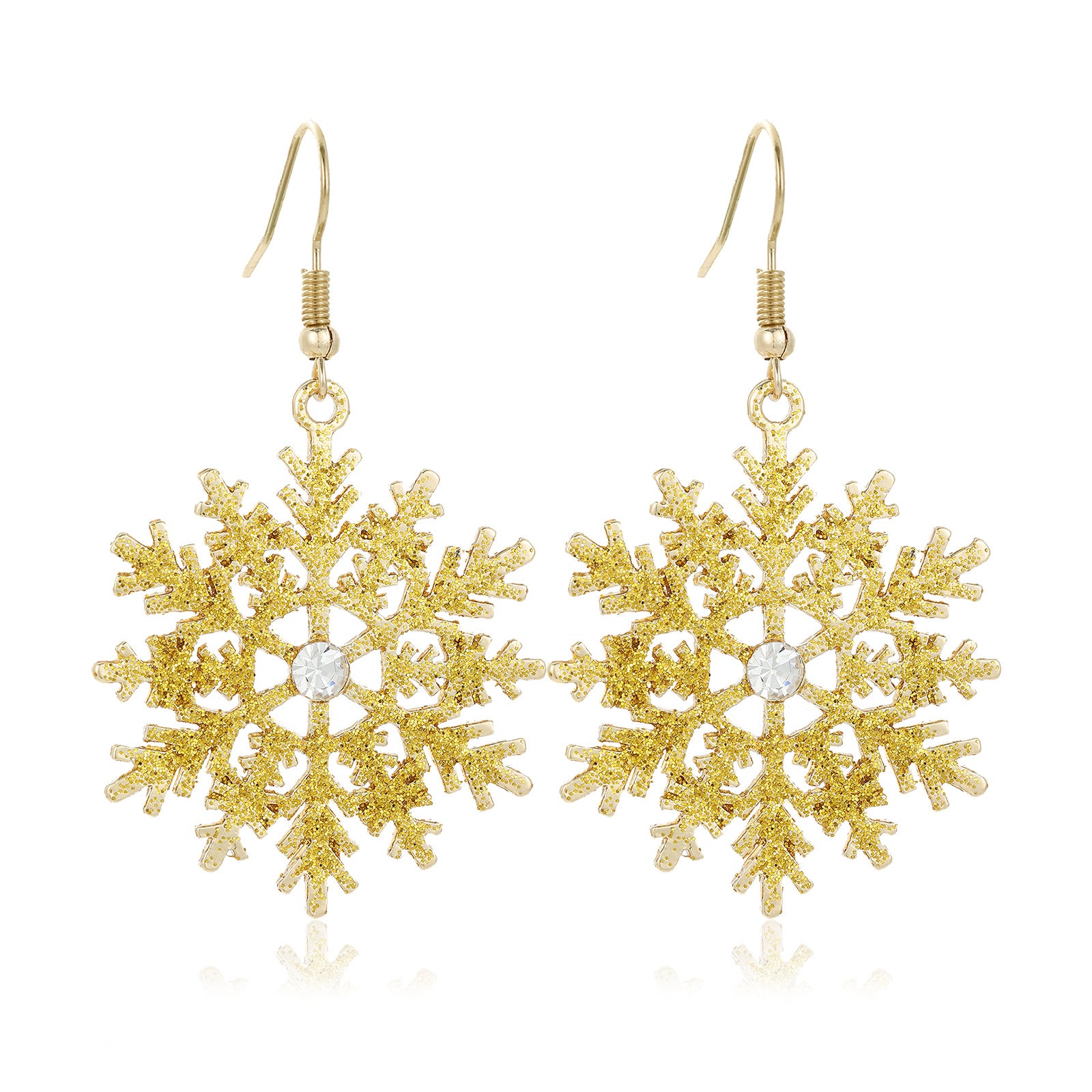 Wholesale Alloy diamond snowflake earrings