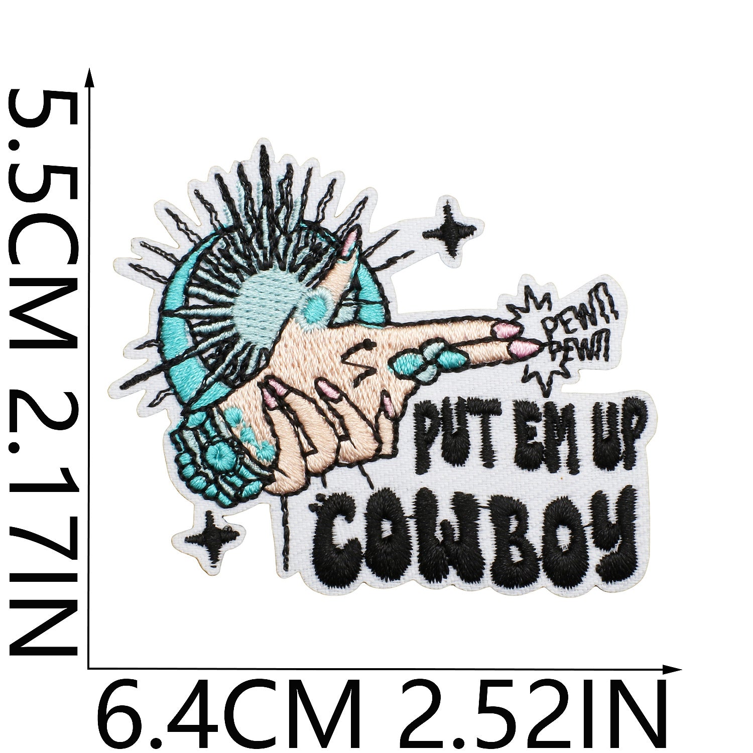 Wholesale Western Denim Embroidery Cloth Sticker FS