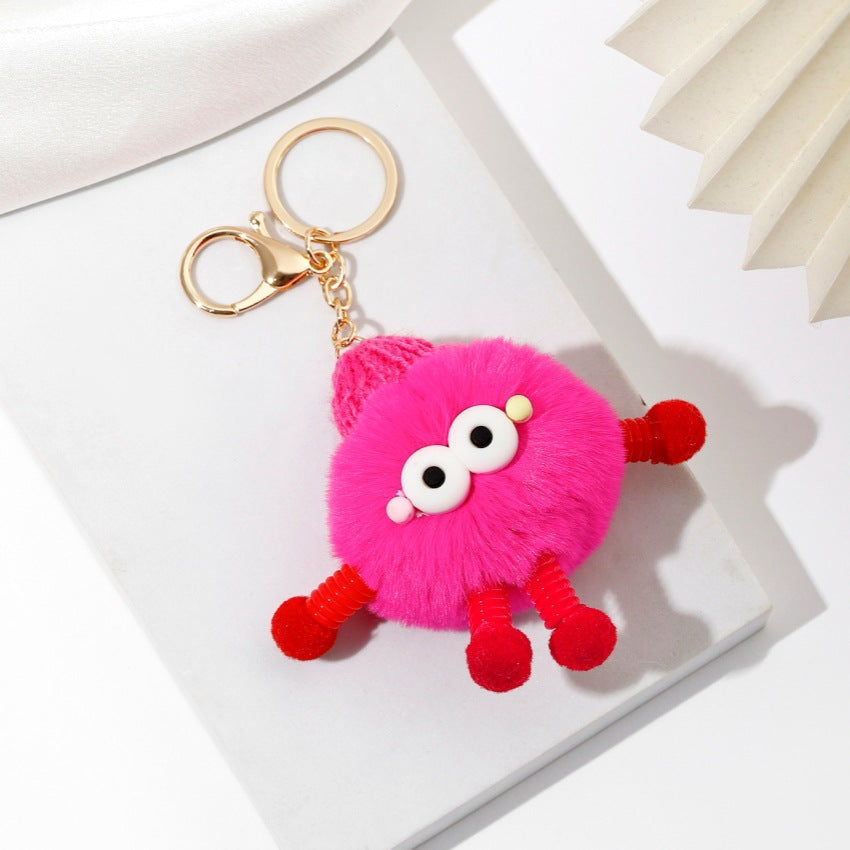 Wholesale Cute Wool Hat Small Coal Ball Keychain