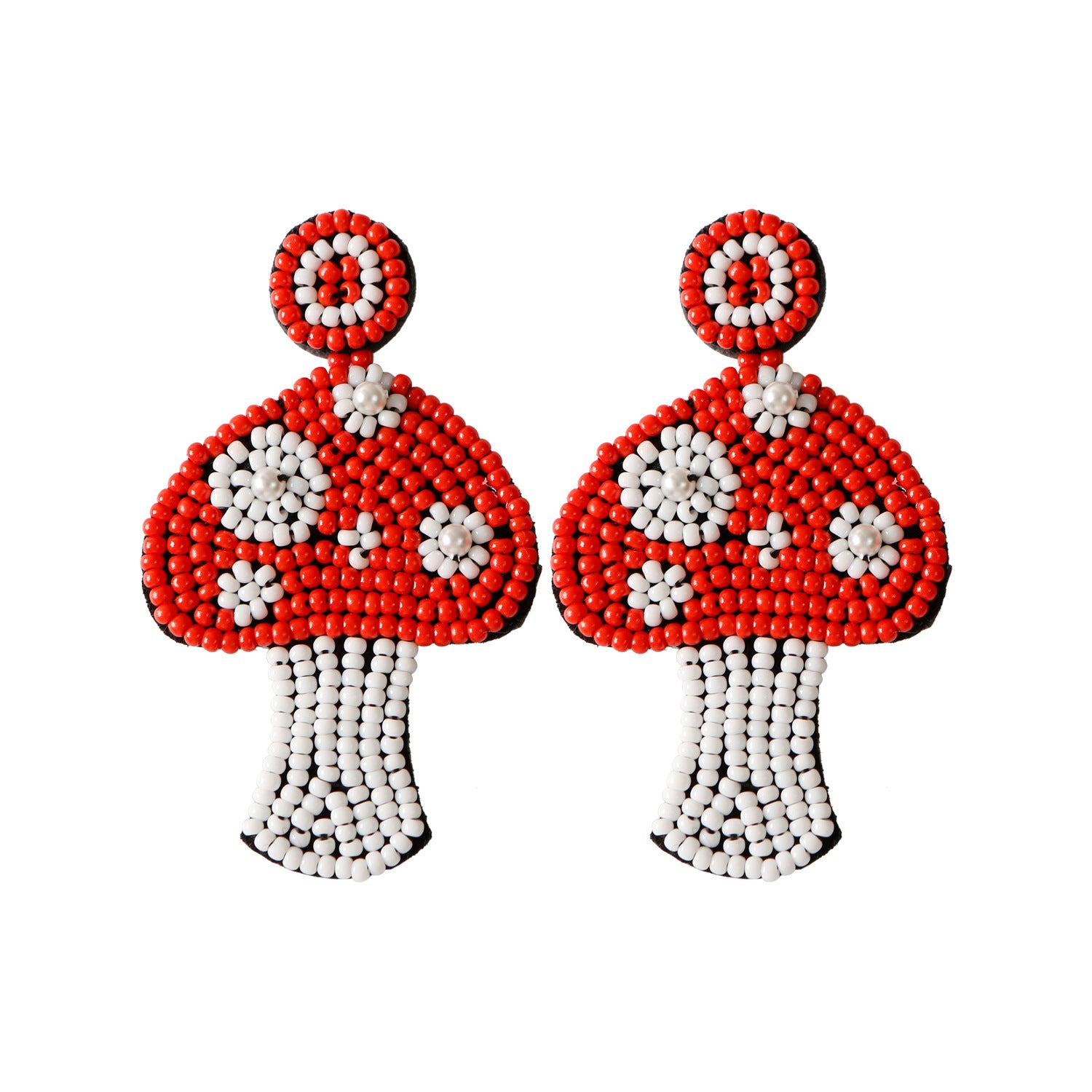 Wholesale Bohemian Hand-woven Christmas Cute Playful Rice Bead Earrings
