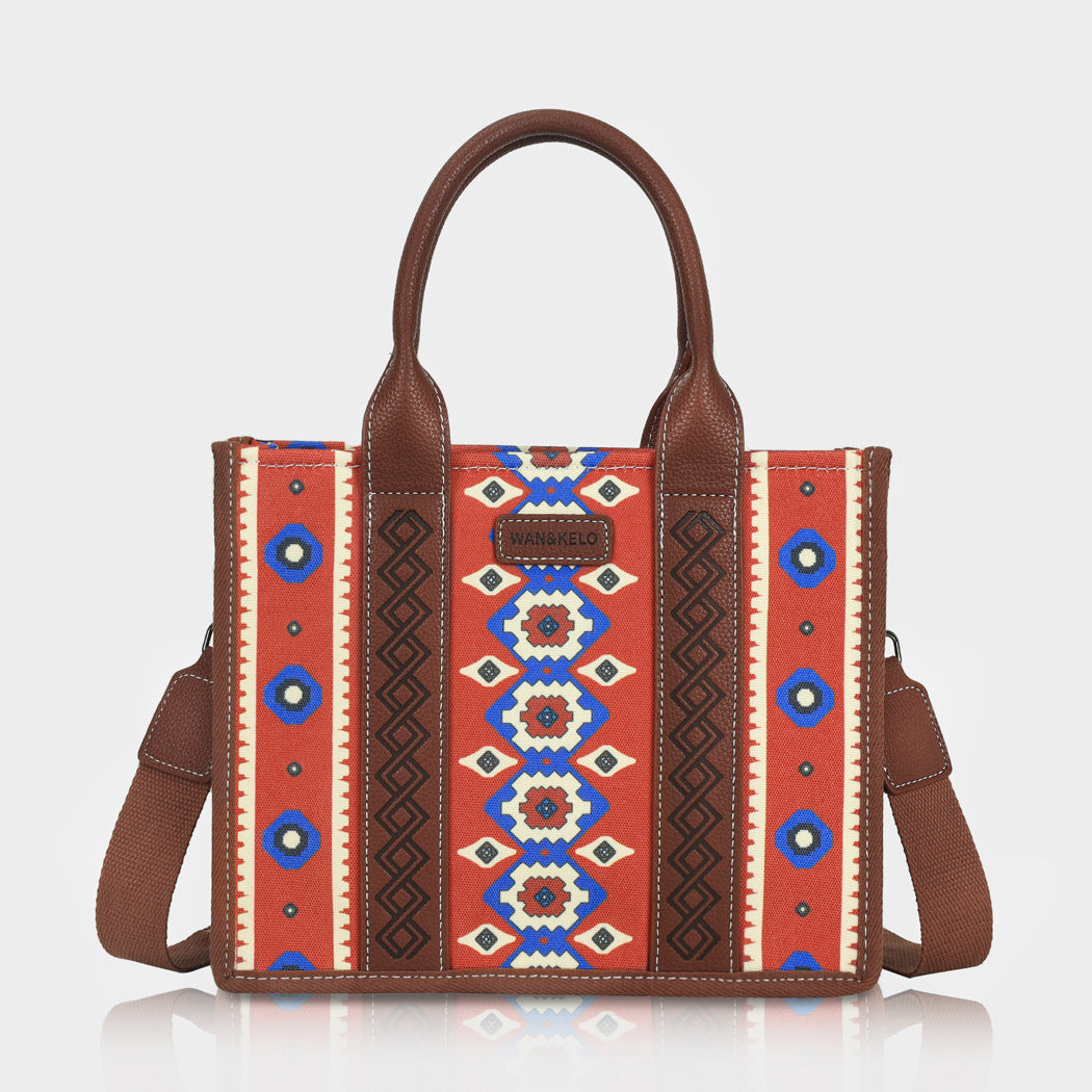 Wholesale Vintage Aztec Ethnic Style Tote Bag Bohemian Canvas Single Shoulder Diagonal Cross Bag
