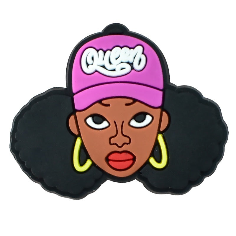 Wholesale  Random 100pcs  Black Girl Cartoon Ballpoint Pen Handmade Beads