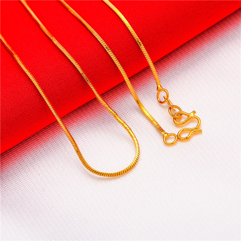 Wholesale Gold-plated water wave snake bone necklace box necklace