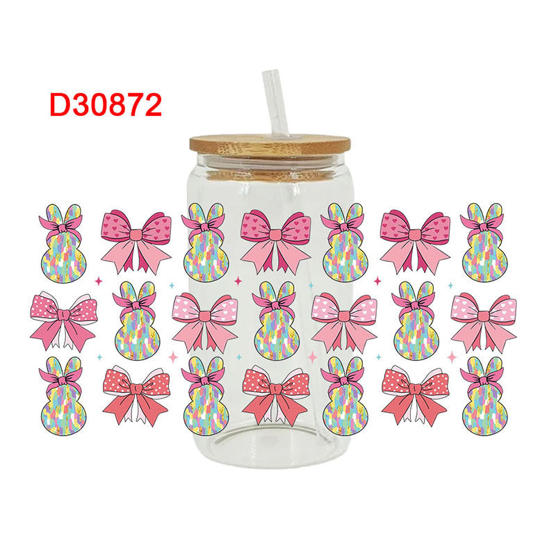 Wholesale Cute Easter Colorful Egg Rabbit 16oz Cup UV DTF Wraps