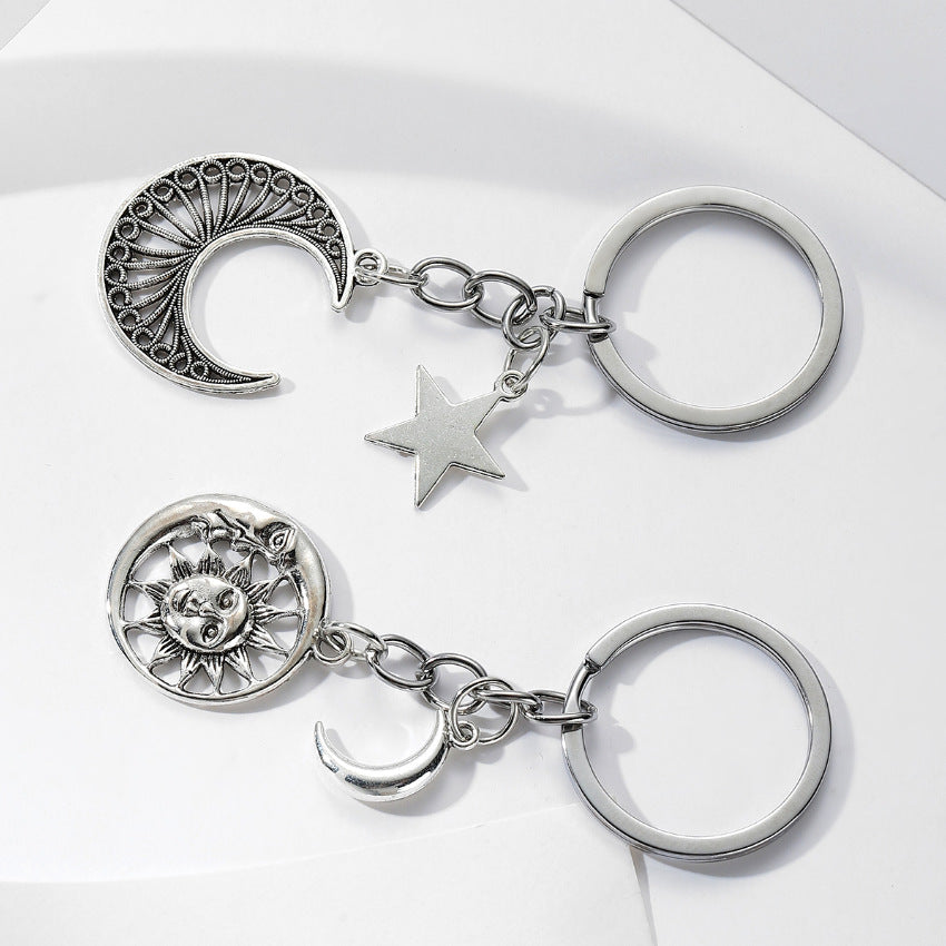 Wholesale Alloy Sun Moon Star Key Keychain