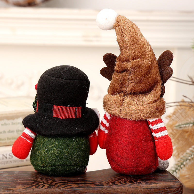 Wholesale Christmas Decorative Plaid Hats, Deer Antler Fabric, Doll Ornaments