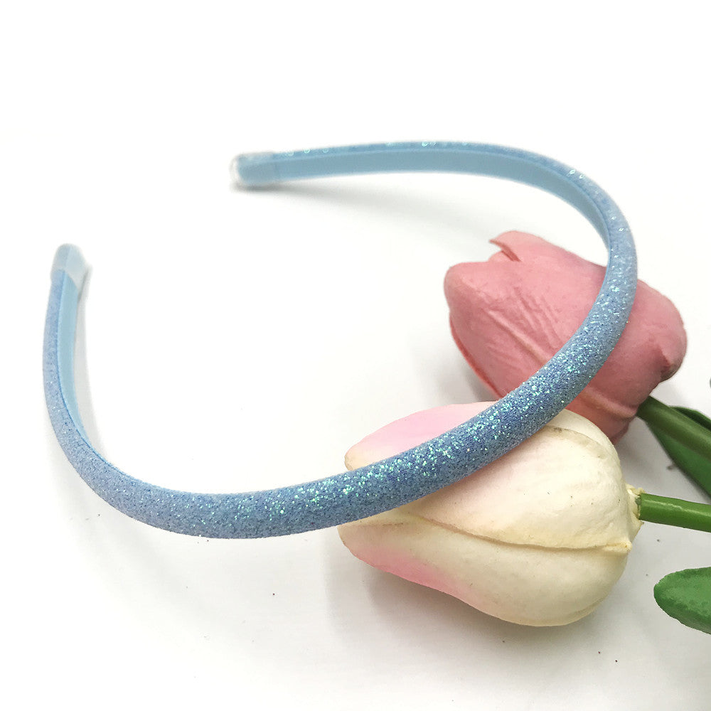 Wholesale Glitter powder retro temperament versatile transparent leather case 0.8cm headband