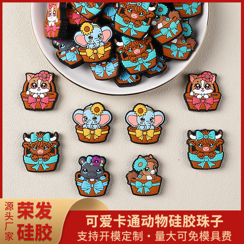 Wholesale 20pcs/pack Animal silicone beads cartoon DIY beads
