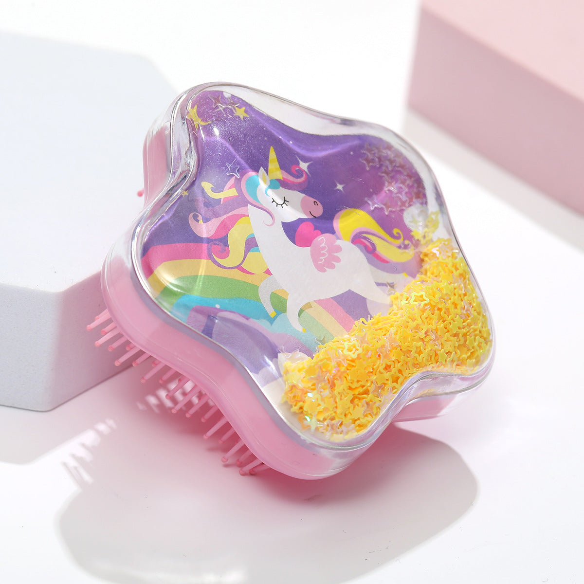 Wholesale ABS Transparent Cartoon Star Wave Illuminated Comb
