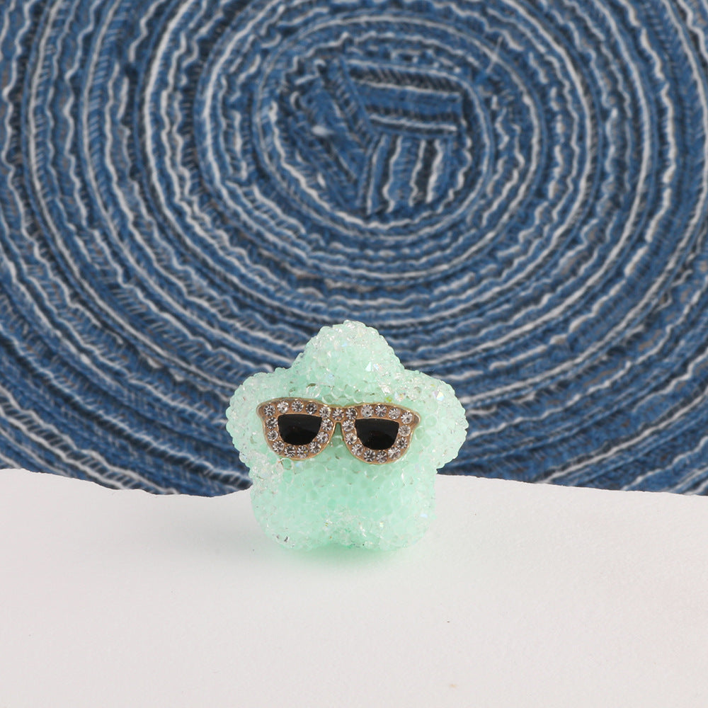 Wholesale 10pcs sugar sunglasses pentagram diamond ball beads