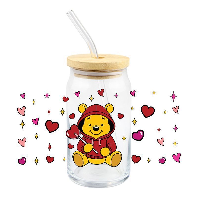 Wholesale 5pcs Cartoon Valentine' s Day  16oz Cup UV DTF Wraps OLY Exclusive